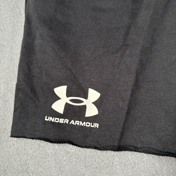 Under Armour Mens XXL Black UA Rival Terry 6 Inch Shorts Pockets Drawstring NWT - Picture 2 of 8